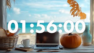 1Hour 56 Minute Productivity Timer for Focus amp Efficiency with Beeps at the end [upl. by Elleirua]