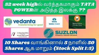 Tata Power Latest Share News  Vedanta demerger  Suzlon Energy sugarstocks TAMIL STOCK ANALYSER [upl. by Jerrold420]