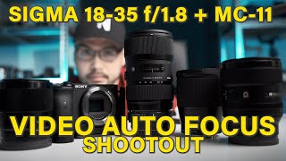 Sigma 1835 f18  MC11 Video Auto Focus on Sony a6600 vs Sony Native Prime Lenses [upl. by Nohs]