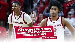 Ace Bailey  Dylan Harper Highlights versus St Johns  Rutgers Scarlet Knights Basketball [upl. by Zetram]