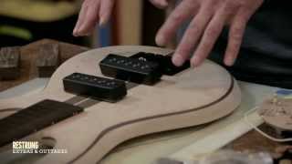 How to Build a Bass Guitar  Step 12  Pickups Bridge and Tuners [upl. by Aseuqram]