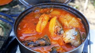 Kimchi and Mackerel Camping Stew 김치찌개 [upl. by Lednam]