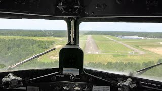 DC3 In Cockpit Taxi Takeoff and Landing Ocean County Airport NJ [upl. by Timon866]