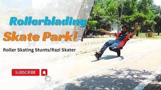 Rollerblading skate park at Islamabad Pakistan  Roller skating stunts  Razi skater [upl. by Linders514]