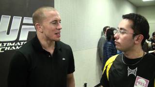 Interview with Georges St Pierre  Chico Lang Press  UFC 144  Entrevista com GSP [upl. by Ahsima401]