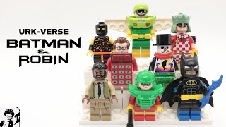 LEGO Batman Robin Lucius Fox and Villains Custom Minifigures UrkVerse [upl. by Harrietta]