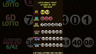 Lotto Result Today 900 pm draw October 08 2024 shorts [upl. by Boak]