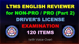 2022 LTO Exam Reviewer Part2 LTMS English  NonProPro Drivers License with Voice Application [upl. by Luana550]