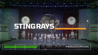 Stingrays Orange  World Champ Breakdown  CHEERCENTER 43 [upl. by Enneibaf]