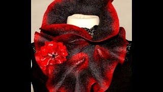 How to felt frilly scarf and flower [upl. by Ardnat]