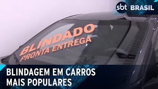 Blindagem chega aos carros mais baratos no Brasil  SBT Brasil 160324 [upl. by Nnaitak]