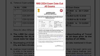 RRB Exam Date shortsfeed rrbexam2024 [upl. by Waylan]