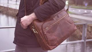 How practical is a Leather Bag during bad Weather  Leather Shoulder Bag  Umhängetasche Leder [upl. by Charbonnier]