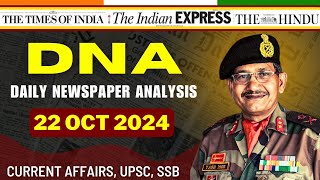 Daily Newspaper Analysis  22 Oct 2024  Current Affairs For Defence Aspirants  SSB upsc cds [upl. by Llehcsreh]