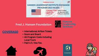 Hansen Leadership Exchange Program 2023  Fully Funded Summer Exchange Program in USA Apply Today [upl. by Heinrik]