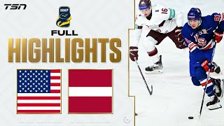 USA vs Latvia FULL HIGHLIGHTS  2024 World Junior Championship quarterfinal [upl. by Carlos]