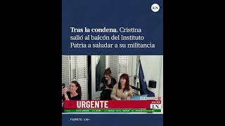 Desde el balcón Cristina saludó a la militancia que se acercó al Instituto Patria [upl. by Esirec611]