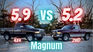 2nd Gen Dodge 59 Magnum VS 52 Magnum V8 [upl. by Nabila937]