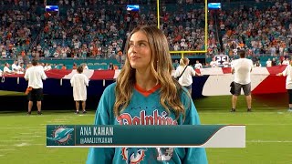 Ana Kahan sings The National Anthem at Miami Dolphins Game [upl. by Coucher219]