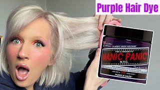 Dyeing My Hair Purple To Color Correct Yellow Manic Panic Purple Haze [upl. by Ailedamla]