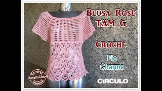 Blusa Rosê em crochê  Renata Vieira [upl. by Nylrahc537]