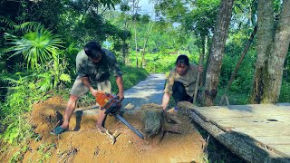 The process of demolishing the old bridge that was degraded by storms to build a new sturdy bridge [upl. by Kumar]