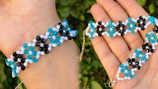 Bracelet making with beads  bracelet banane Ka tarika  Moti art and craft [upl. by Lunnete]