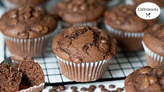 Schoko Muffins  saftig fluffig und lecker schokoladig  So einfach machst du sie selbst [upl. by Darahs528]