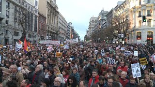 Miles de pensionistas luchan por sus pensiones en Madrid [upl. by Twelve]