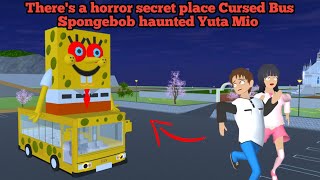 Theres a horror secret place Cursed Bus Spongebob haunts Yuta Mio 😱 Sakura School Simulator [upl. by Bondy]