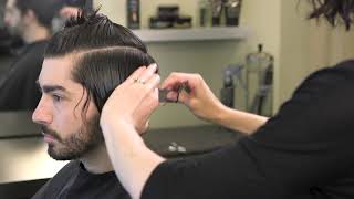 Classic mens medium length haircut with shear amp clipper [upl. by Alrep964]