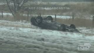 12242023 North Platte NE  I80 Whiteout Conditions  Rolled Vehicle in Ditch  Dangerous Driving [upl. by Landmeier]