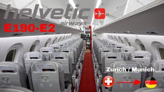 HELVETIC AIRWAYS Embraer E190E2 Flight from Zurich to Munich Flight Report 2021 [upl. by Eniotna]