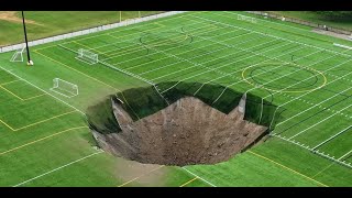 Underground Cave May Have Led To Massive Sinkhole In Alton park Illinois [upl. by Larissa]