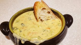 How to make Paneras Broccoli Cheddar Soup  THE BEST Copycat Recipe  Comfort Food [upl. by Nerrat]