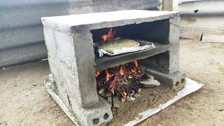 DIY make a Pizza Oven with Cement and Bricks at home \ Technical to build Stove Simple [upl. by Anilam]