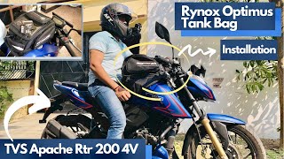 Rynox Tank Bag Installation on TVS Apache Rtr 200 4V tvs apache rtr 200 rynox tankbag [upl. by Ailuj]