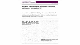 A quality assessment of randomized controlled trial reports in endodontics [upl. by Sayles]