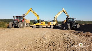 Extraction de pierre  2 Pelles Komatsu amp 8 Tracteurs  Entreprise Montagu [upl. by Idok307]