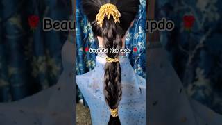 Navratri Hairstyle🌹  Day 4❤️  Beautiful Hair updo  hairstyle youtube shorts trending [upl. by Raphaela]