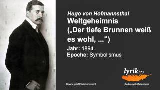 Hugo von Hofmannsthal Weltgeheimnis 1894 [upl. by Neira]