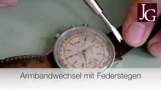 Uhrenarmbandwechsel bei Uhren mit Federstegen [upl. by Hael686]