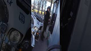 Biker stops cop from putting the wrong fuel in his motorcycle 😅 kenny1020304050 [upl. by Drawde]