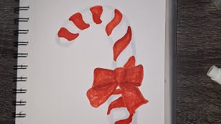 How to draw a candy cane Drawing a Candy Cane  Christmas Treat Tutorial  Holiday Art christmas [upl. by Agle]