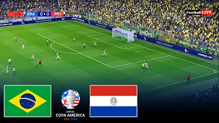 BRAZIL vs PARAGUAY I COPA AMERICA 2024  FULL MATCH  REALISTIC PES [upl. by Sven]