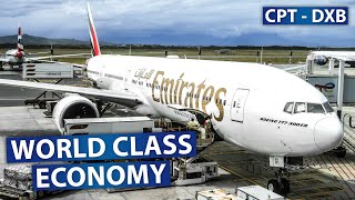 TRIP REPORT  Emirates  Boeing 777300ER  Cape Town  Dubai  Economy Class [upl. by Maillil]