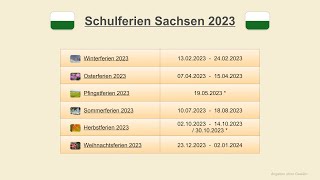 Schulferien Sachsen 2023 [upl. by Aratihc]