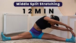 12 MIN  Middle Split Stretching  NO Equipment [upl. by Adiuqal]