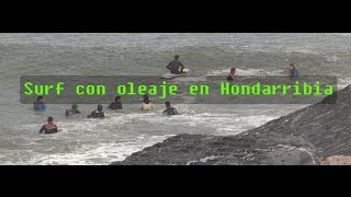 Surf Hondarribia y Hendaia con oleaje  Txingudi Online [upl. by Inoek455]