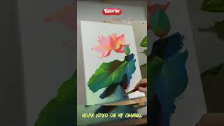 Acrylic painting  Lotus flower shortvideo acrylicpainting short shorts アクリル画 [upl. by Gore]